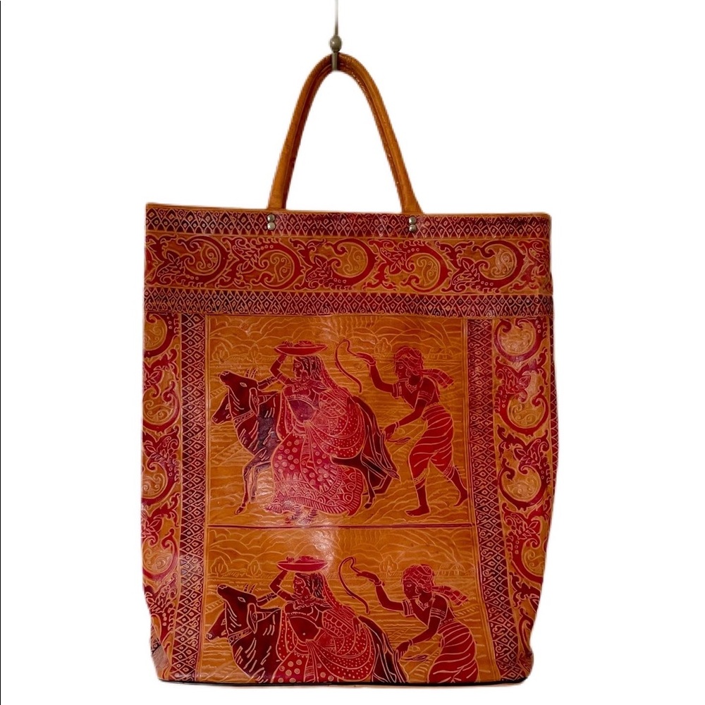 Handcrafted Indian tooled leather bag